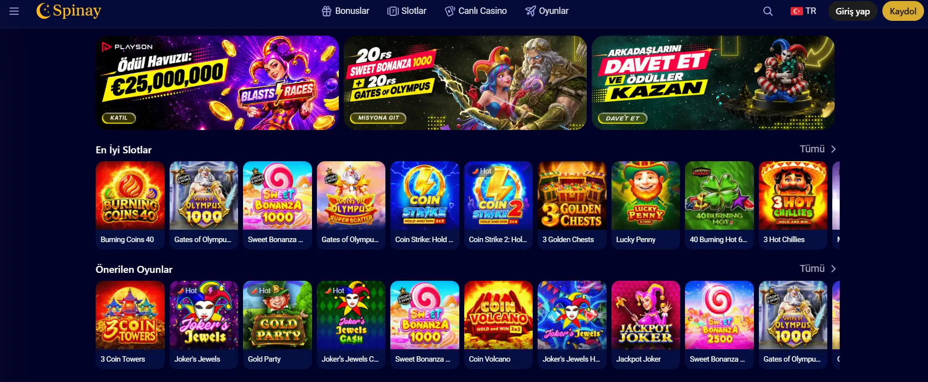 Spinay Casino – Online Casino, Oyunlar, Bonuslar ve Mobil Deneyim image 1